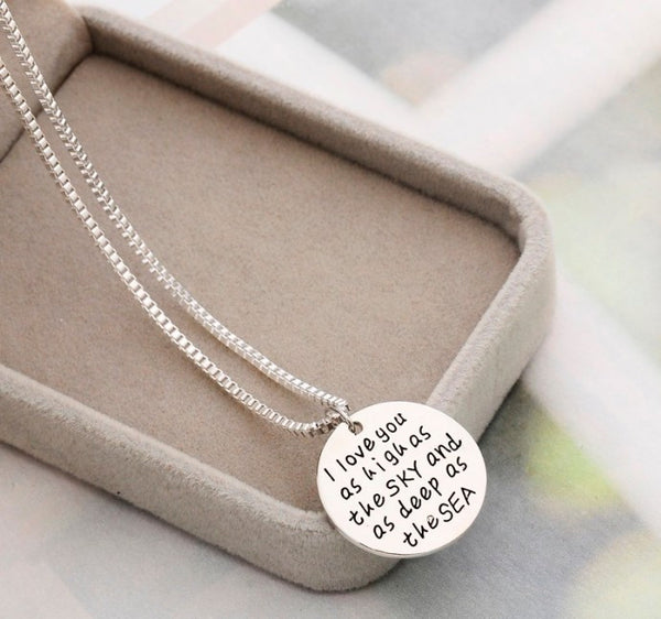 Charm Couples Pendant Necklace Quote