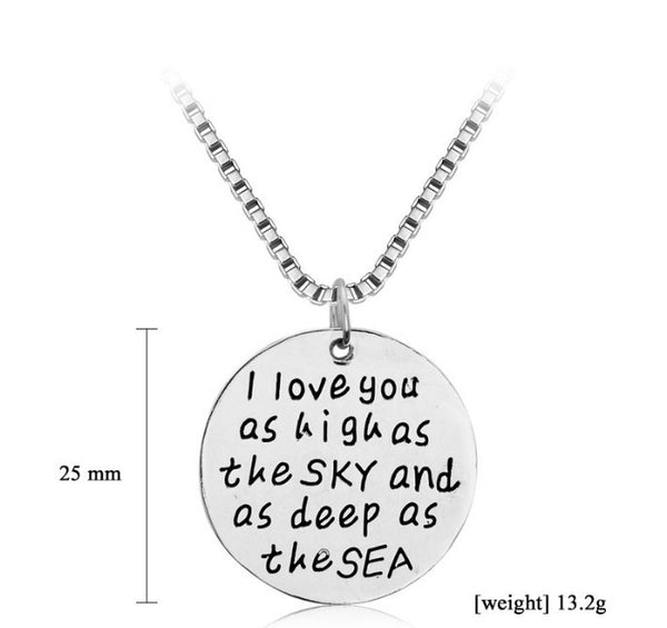 Charm Couples Pendant Necklace Quote